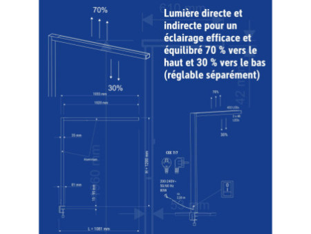 MAUL Lampadaire de bureau à LED MAULsirius sensor, pince