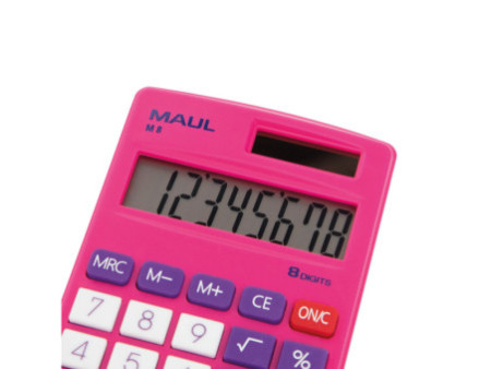 MAUL Calculatrice de poche M 8, 8 chiffres, rose