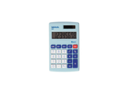 MAUL Calculatrice de poche M 8, 8 chiffres, bleu clair