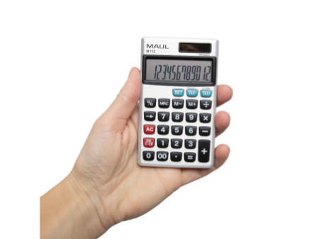 MAUL Calculatrice de poche M 112, 12 chiffres, argent