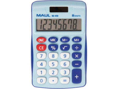 MAUL Calculatrice de bureau MJ 450, 8 chiffres, bleu clair