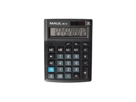 MAUL Calculatrice de bureau MC 12, 12 chiffres, noir