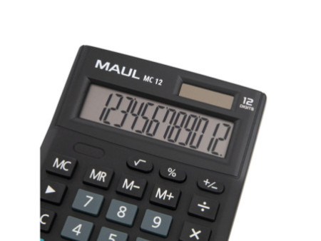 MAUL Calculatrice de bureau MC 12, 12 chiffres, noir