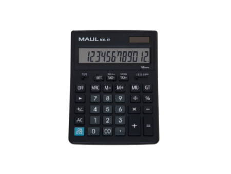 MAUL Calculatrice de bureau MXL 12, 12 chiffres, noir