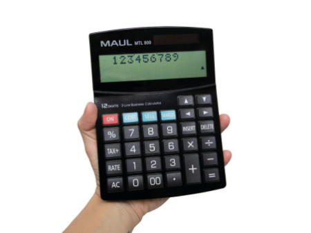 MAUL Calculatrice de bureau MTL 800, 12 chiffres, noir