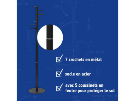 MAUL Portemanteau MAULcaurus, hauteur: 1.770 mm, noir