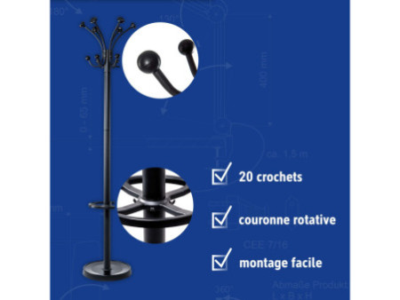 MAUL Portemanteau MAULnubis, hauteur: 1.760 mm, noir