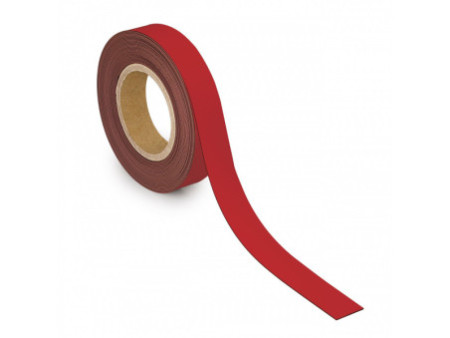 MAUL Ruban magnétique, 30 mm x 10 m, épaisseur: 1 mm, rouge