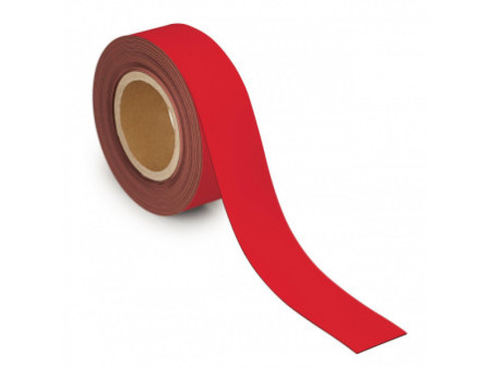 MAUL Ruban magnétique, 50 mm x 10 m, épaisseur: 1 mm, rouge