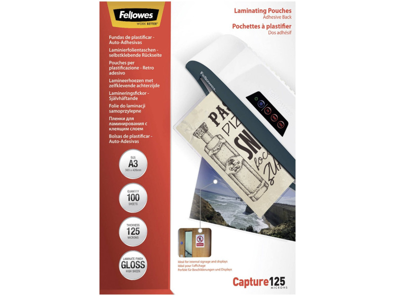 Fellowes Pochette de plastification, autocollantes, A3, 250