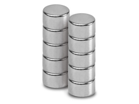 MAUL Aimant néodyme en forme de pastille, 5 mm, argent