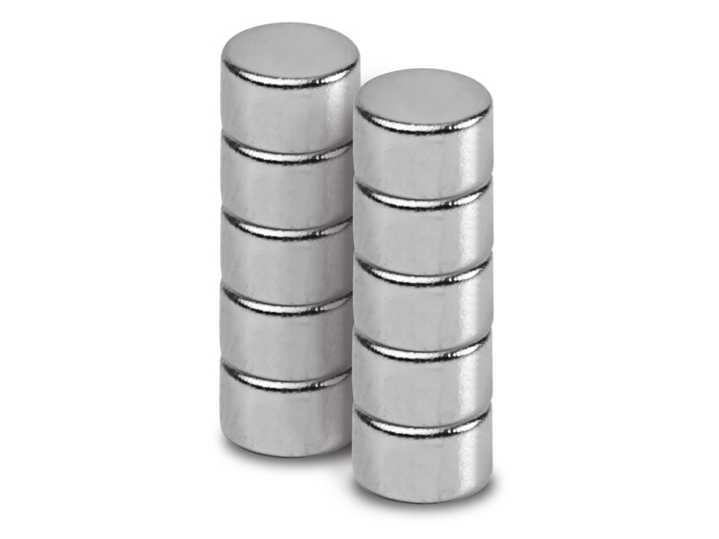 MAUL Aimant néodyme en forme de pastille, 5 mm, argent