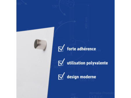 MAUL Aimant néodyme en forme de pastille, 5 mm, argent