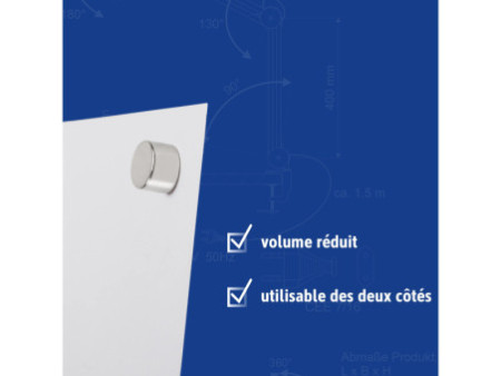 MAUL Aimant néodyme en forme de pastille, 8 mm, argent