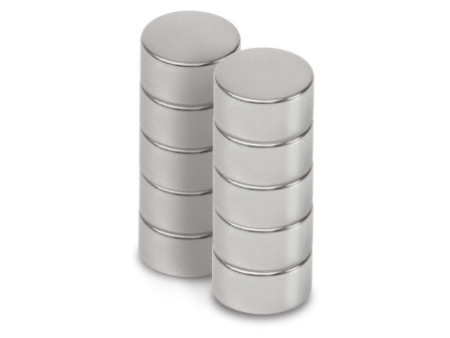 MAUL Aimant néodyme en forme de pastille, 10 mm, argent