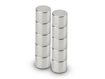 MAUL Aimant néodyme en forme de pastille, 10 mm, argent