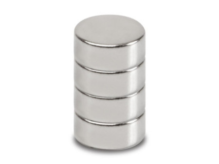 MAUL Aimant néodyme en forme de pastille, 12 mm, argent