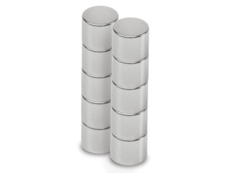 MAUL Aimant néodyme en forme de pastille, 12 mm, argent