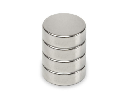 MAUL Aimant néodyme en forme de pastille, 15 mm, argent