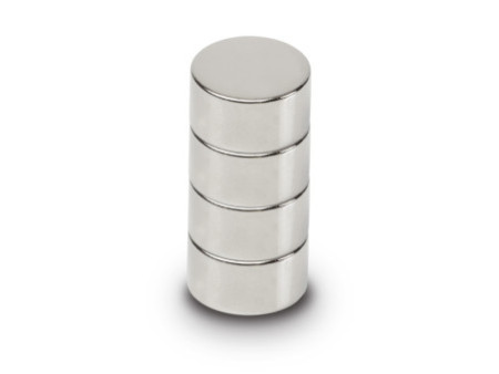 MAUL Aimant néodyme en forme de pastille, 15 mm, argent
