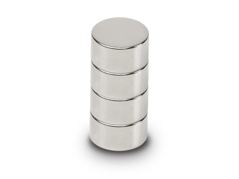 MAUL Aimant néodyme en forme de pastille, 15 mm, argent