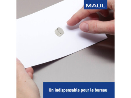 MAUL Aimant néodyme en forme de pastille, 15 mm, argent