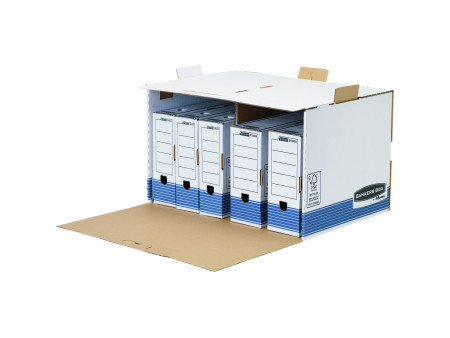 Fellowes Caisse d'archives Bankers Box, blanc/bleu