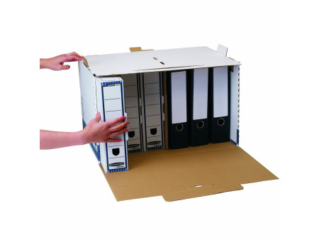 Fellowes Caisse d'archives Bankers Box, blanc/bleu