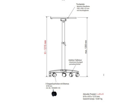 MAUL Tablette de projection MAULpro, anthracite