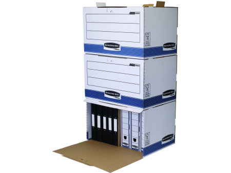 Fellowes Caisse d'archives Bankers Box, blanc/bleu