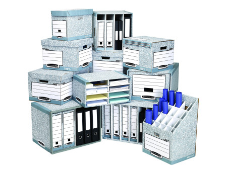 Fellowes Caisse d'archives Bankers Box, blanc/bleu