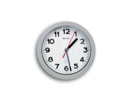 MAUL Horloge murale/radio MAULstep, diamètre: 200 mm, argent