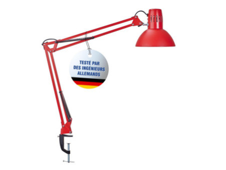 MAUL Lampe de bureau à LED MAULstudy, avec pince, rouge