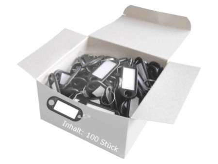 WEDO Porte-clés avec anneau, diamètre: 18 mm, noir