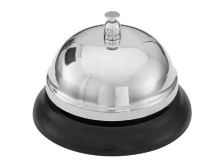 WEDO Cloche de table, sonnette en métal, socle noir