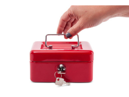 MAUL Caisse à monnaie avec fente, rouge