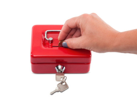 MAUL Caisse à monnaie avec fente, rouge
