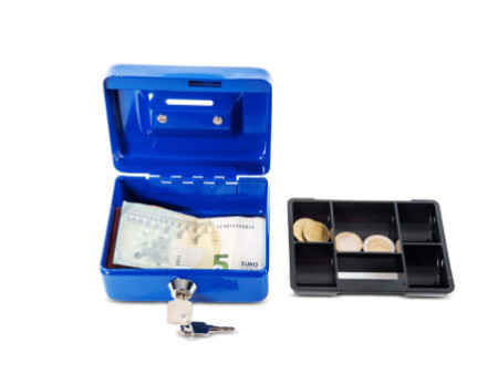 MAUL Caisse à monnaie avec fente tirelire, bleu