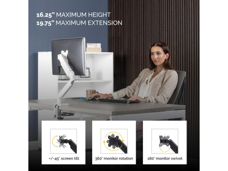 Fellowes Bras porte-écran Platinum Series, blanc