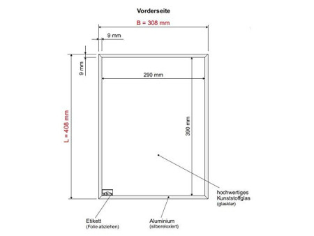 MAUL Cadre photo Aluminium, 290 x 390 mm, argent mat