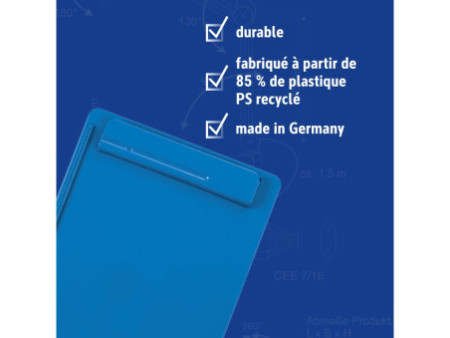 MAUL Porte-bloc MAULgo uni Recycling, A4, bleu