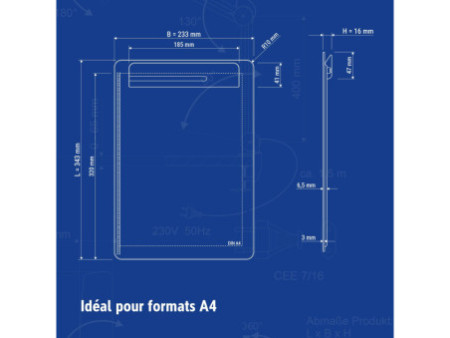 MAUL Porte-bloc MAULgo uni Recycling, A4, bleu