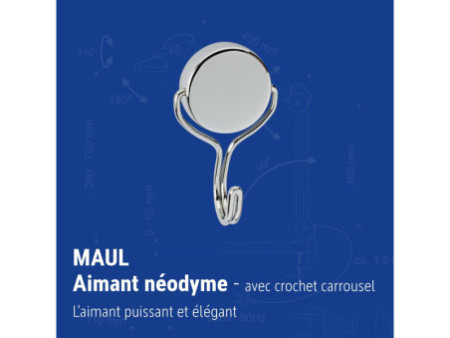 MAUL Aimant néodyme avec crochet caroussel, résistance:50 kg