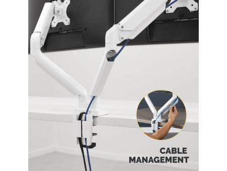 Fellowes Bras porte-écrans double Platinum Series, blanc