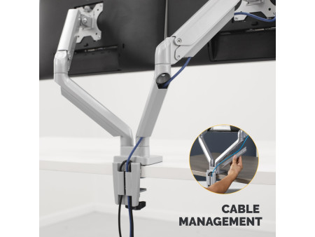 Fellowes Bras porte-écrans double Platinum Series, argent