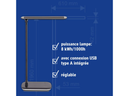 MAUL Lampe de bureau LED MAULgrace colour vario, noir