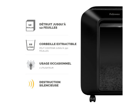 Fellowes Destructeur de documents Powershred LX200, noir