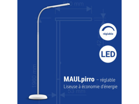 MAUL Lampadaire à LED MAULpirro, dimmable, blanc