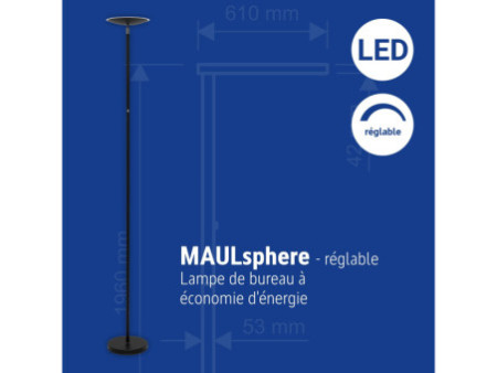 MAUL Lampadaire à LED MAULsphere, dimmable, noir