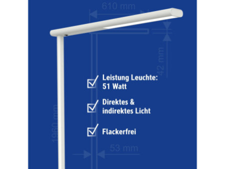 MAUL Lampadaire à LED MAULjet, blanc